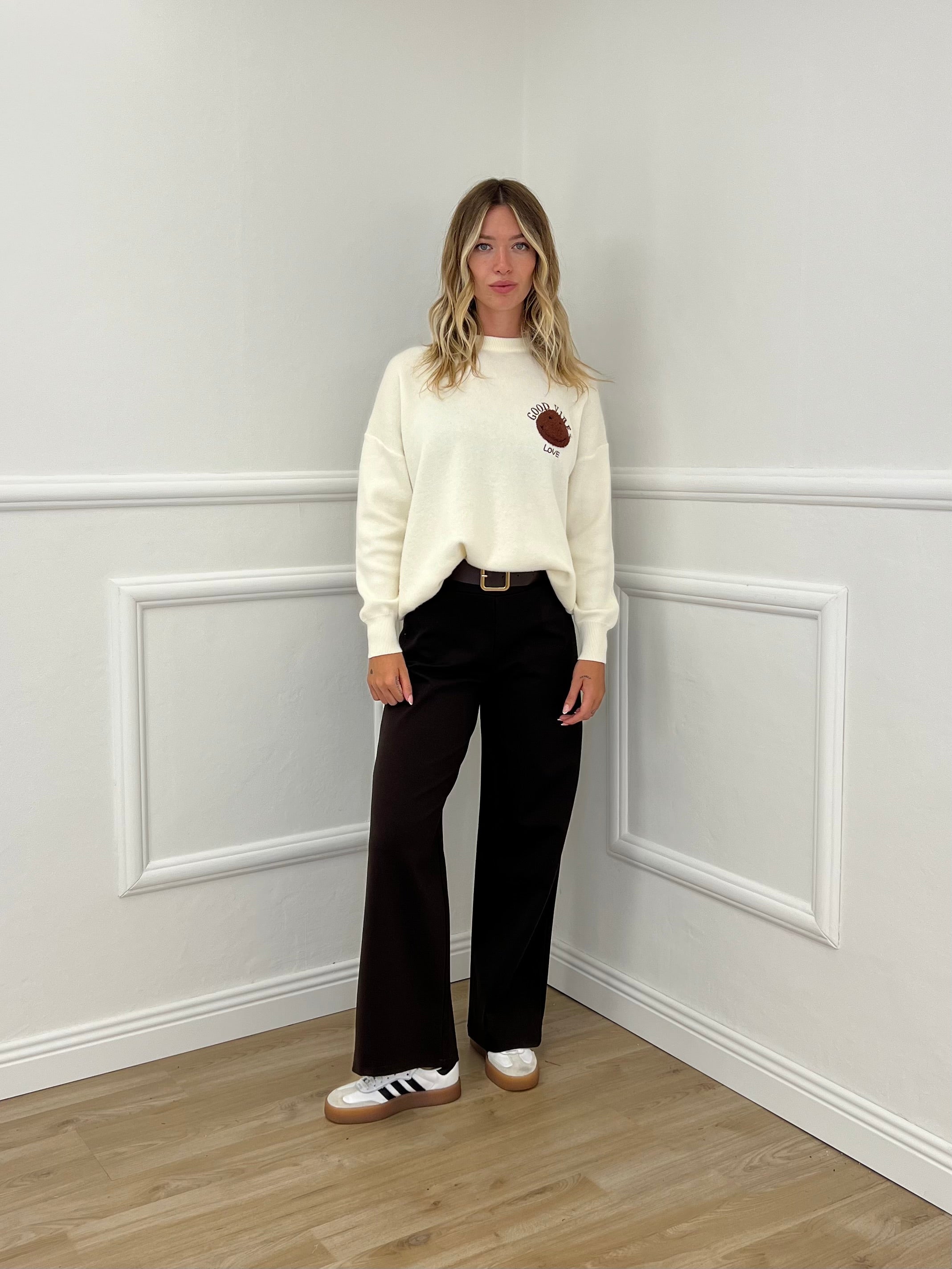 Pantalone Punto Milano Cintura 5386 Marrone