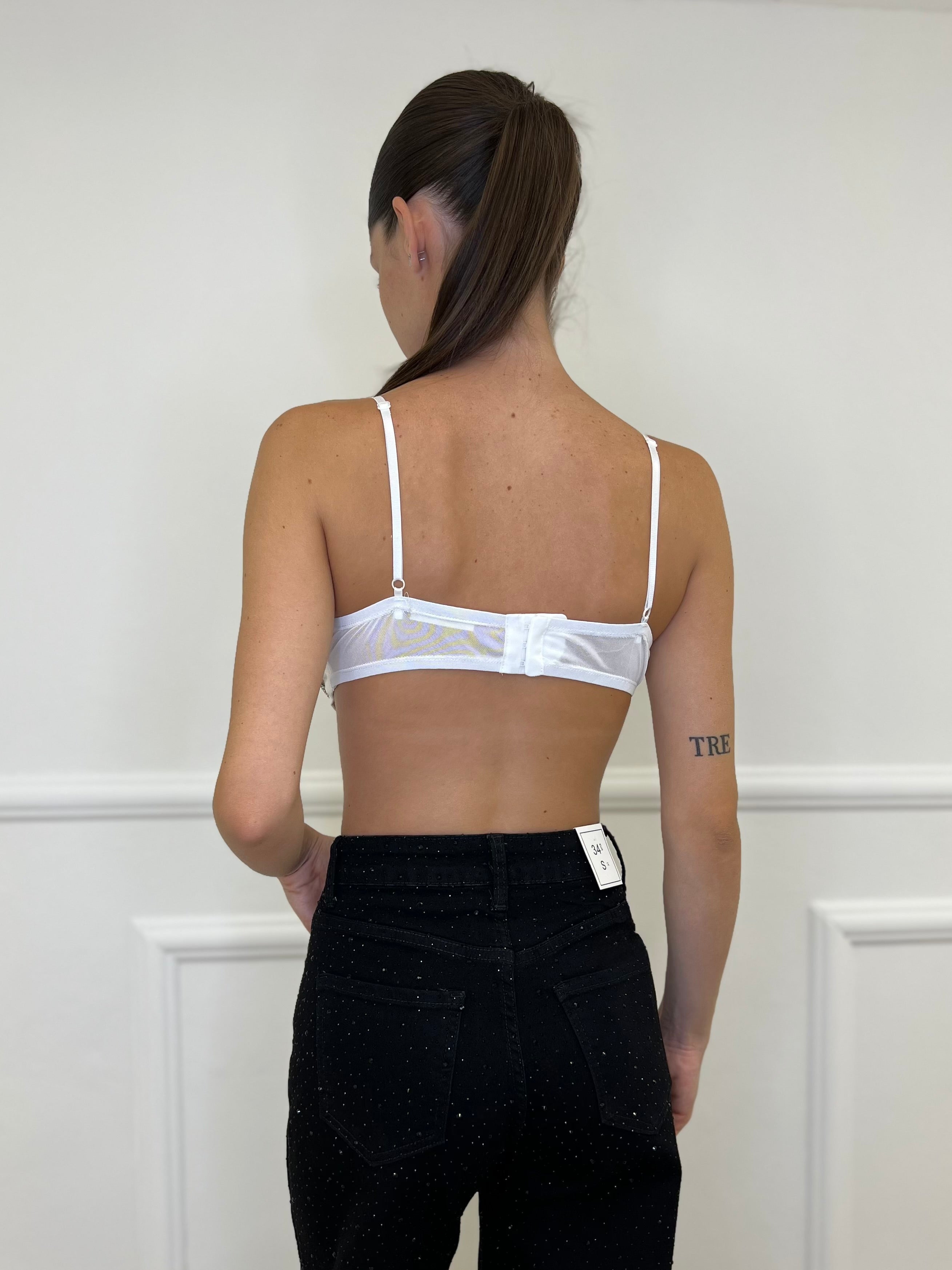 Top Foglie Strass 5610 - Bazar Abbigliamento