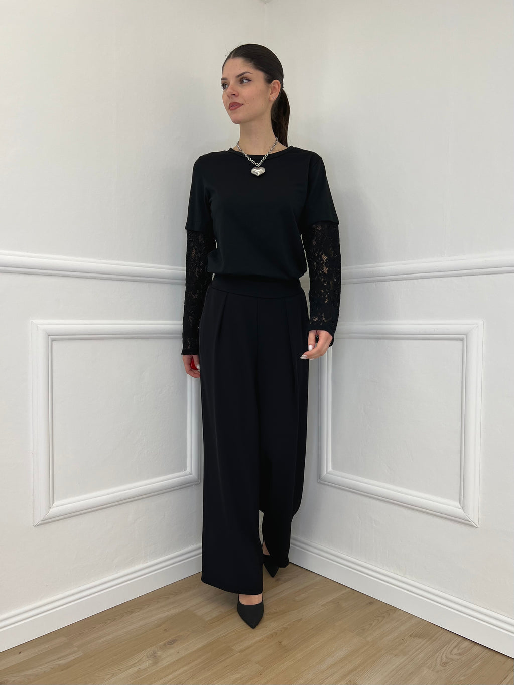 Pantalone Fluido 22059 Nero