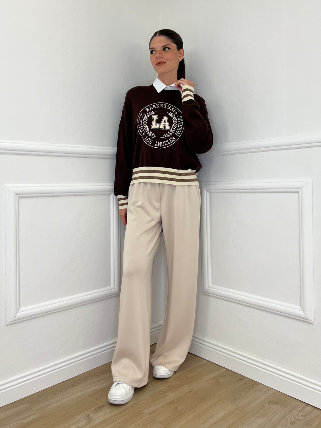 Maglia College Scatoletta BJ45 Caffè - Bazar Abbigliamento