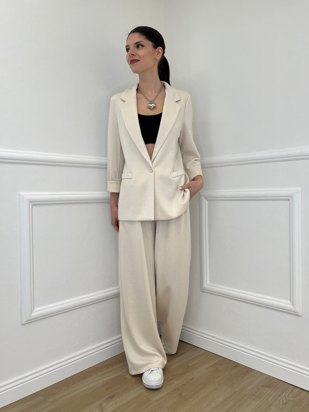 Blazer in Viscosa 27435 Ecru