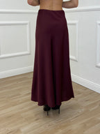 Gonna Longuette Satin 2236 Burgundy