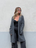 Cardigan Lana e Viscosa Bouclé 125 Grigio