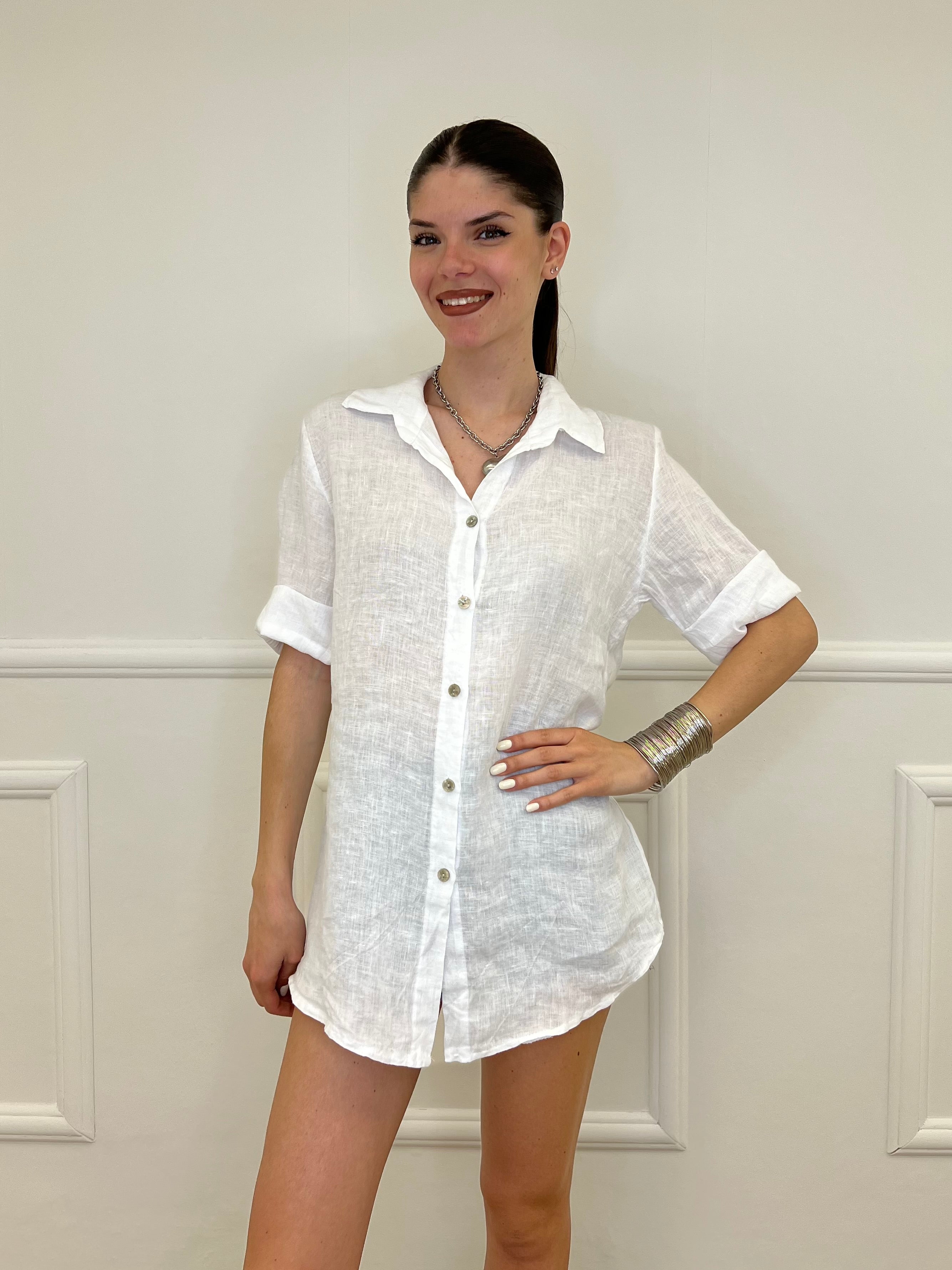 Camicia Over In Lino 1789 Bianco