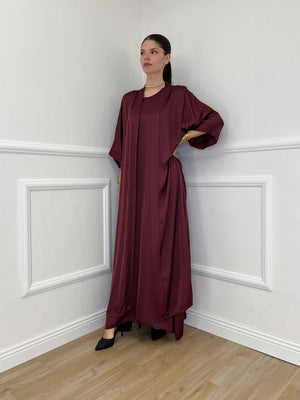 Maxi Cardigan Seta e Viscosa 2603 Burgundy