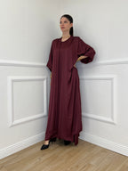 Maxi Cardigan Seta e Viscosa 2603 Burgundy