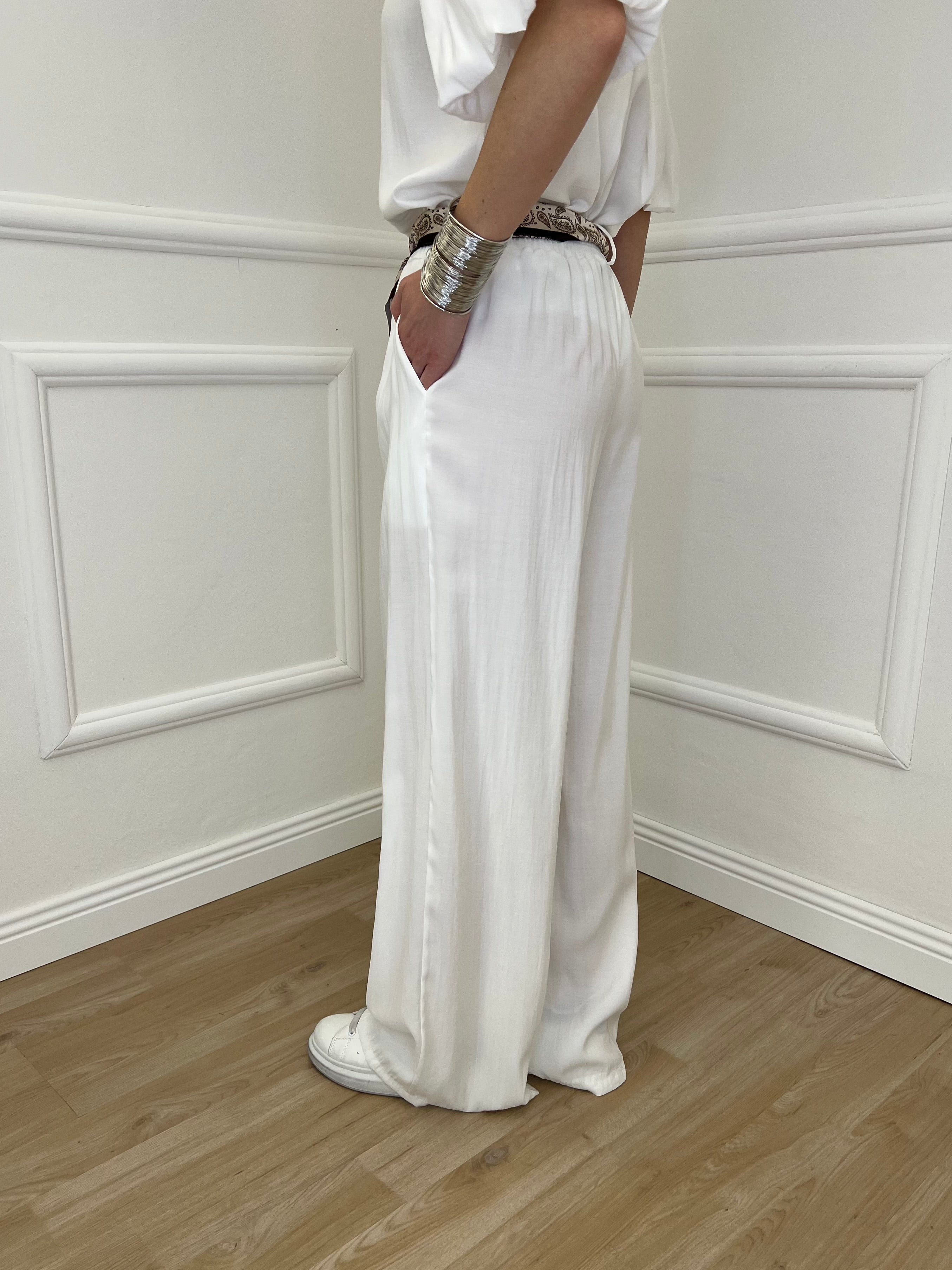 Pantalone Cupro Fusciacca 20527 Bianco