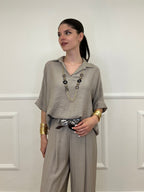 Camicia Fluida Strop 26081 Taupe
