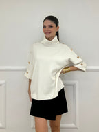 Maglia Bottoni Pipistrello 261124 Panna