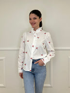Camicia Ciliegie Coreana 81197 Bianco