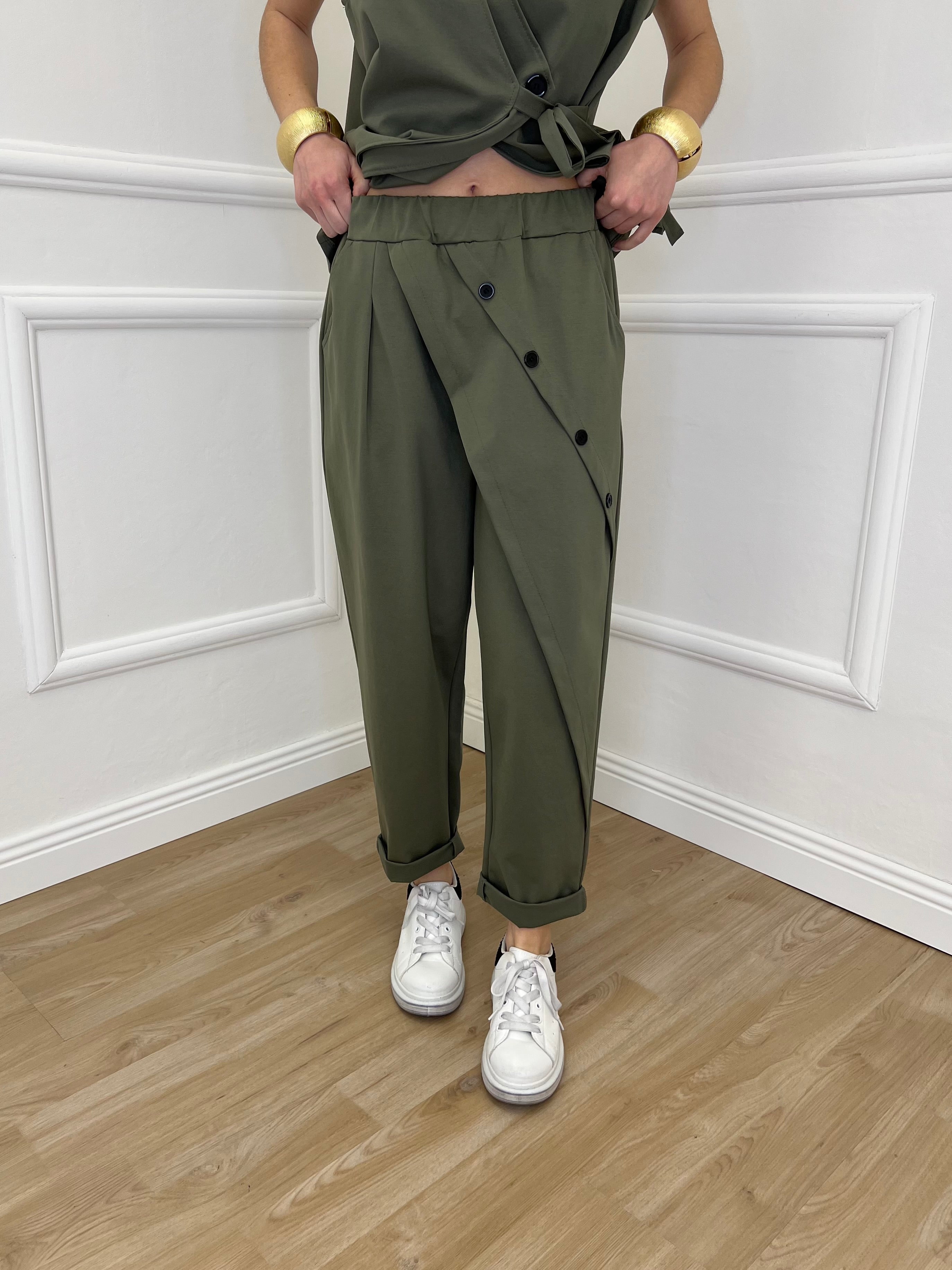 Pantalone Baggy Portafoglio 51256 Verde Militare