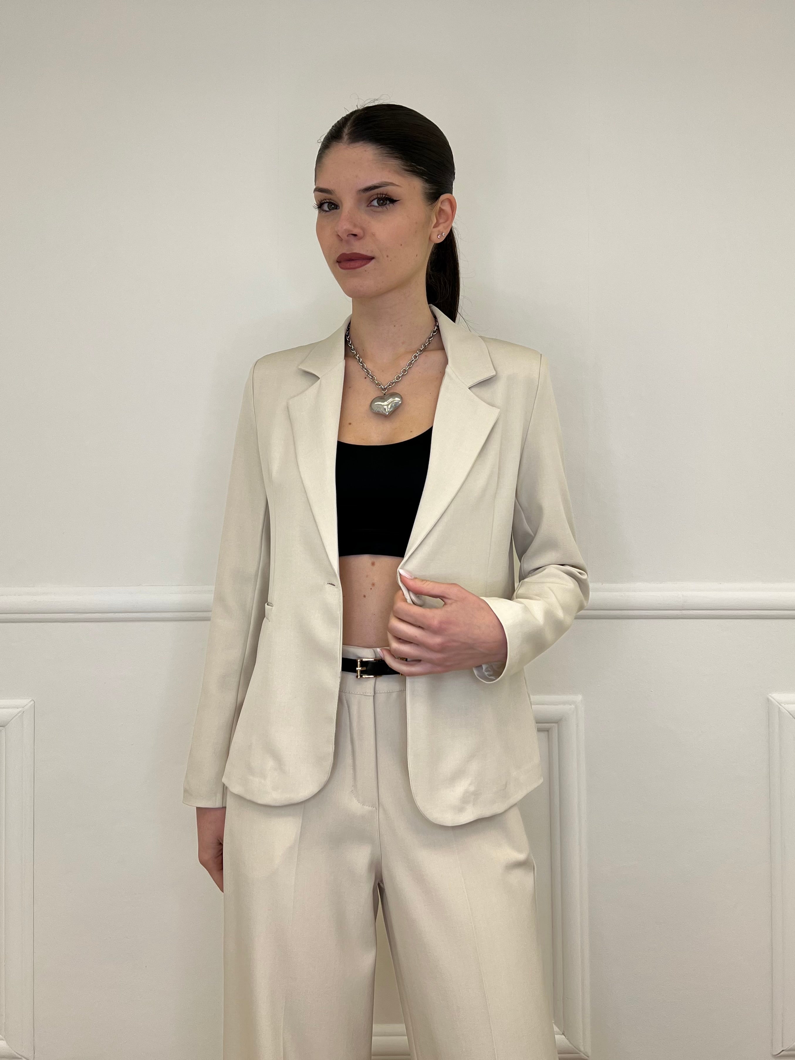 Giacca Corta in Gabardine 1878 Beige