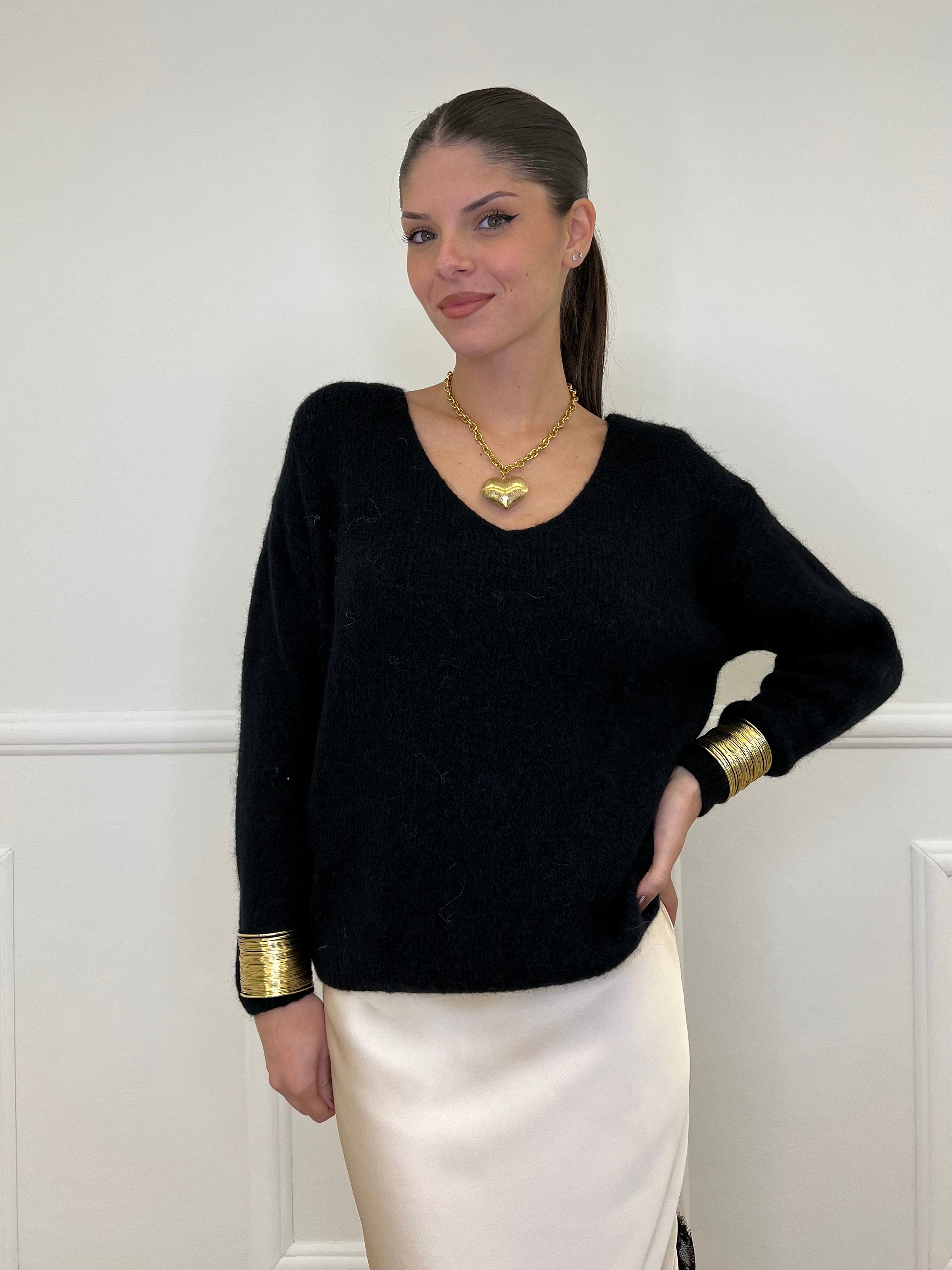 Maglia a V Alpaca 24103