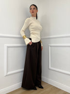 Maglia Drappeggio 081168 Panna