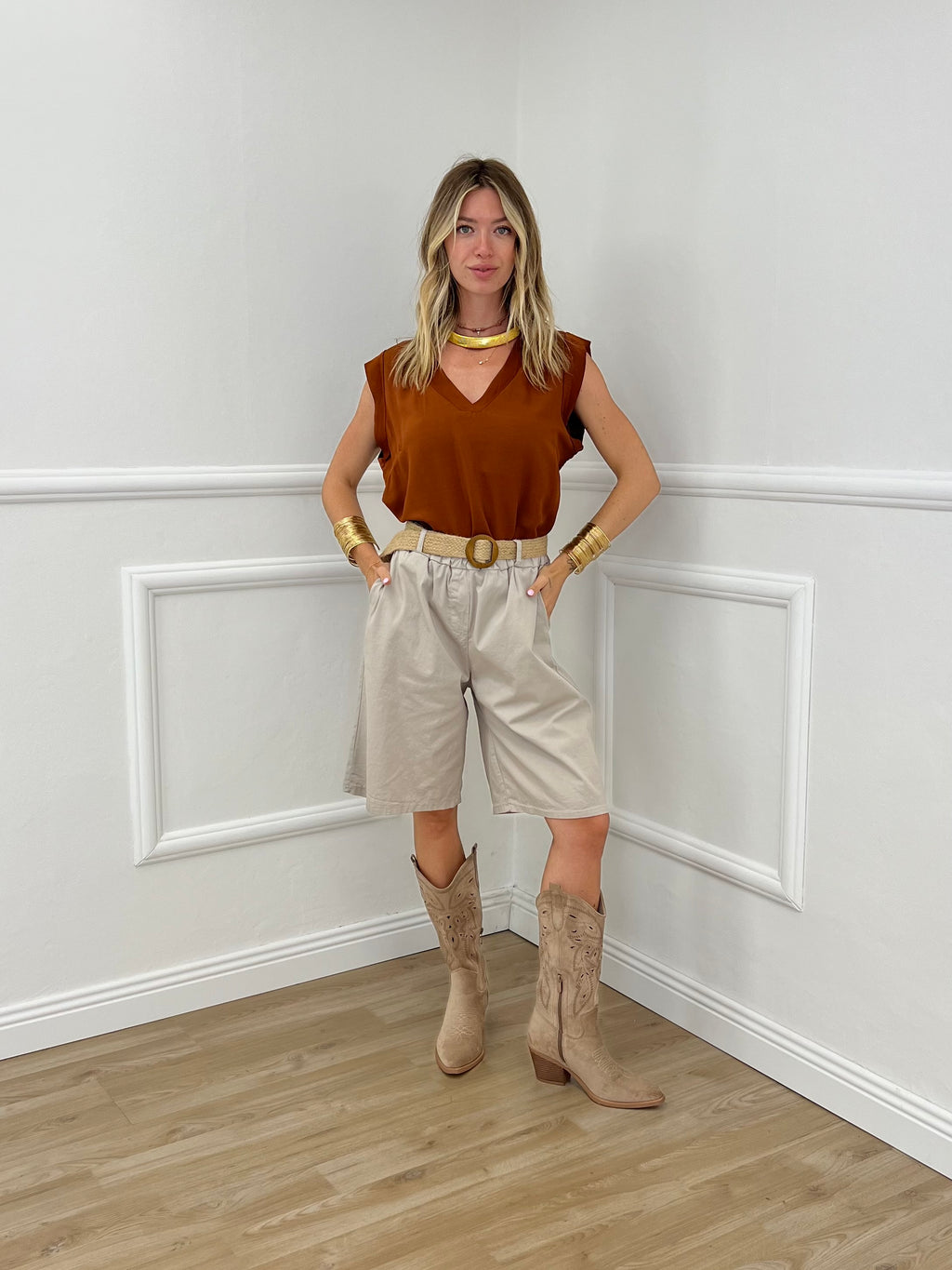 Blusa Viscosa Profili Satin 83307 Rame