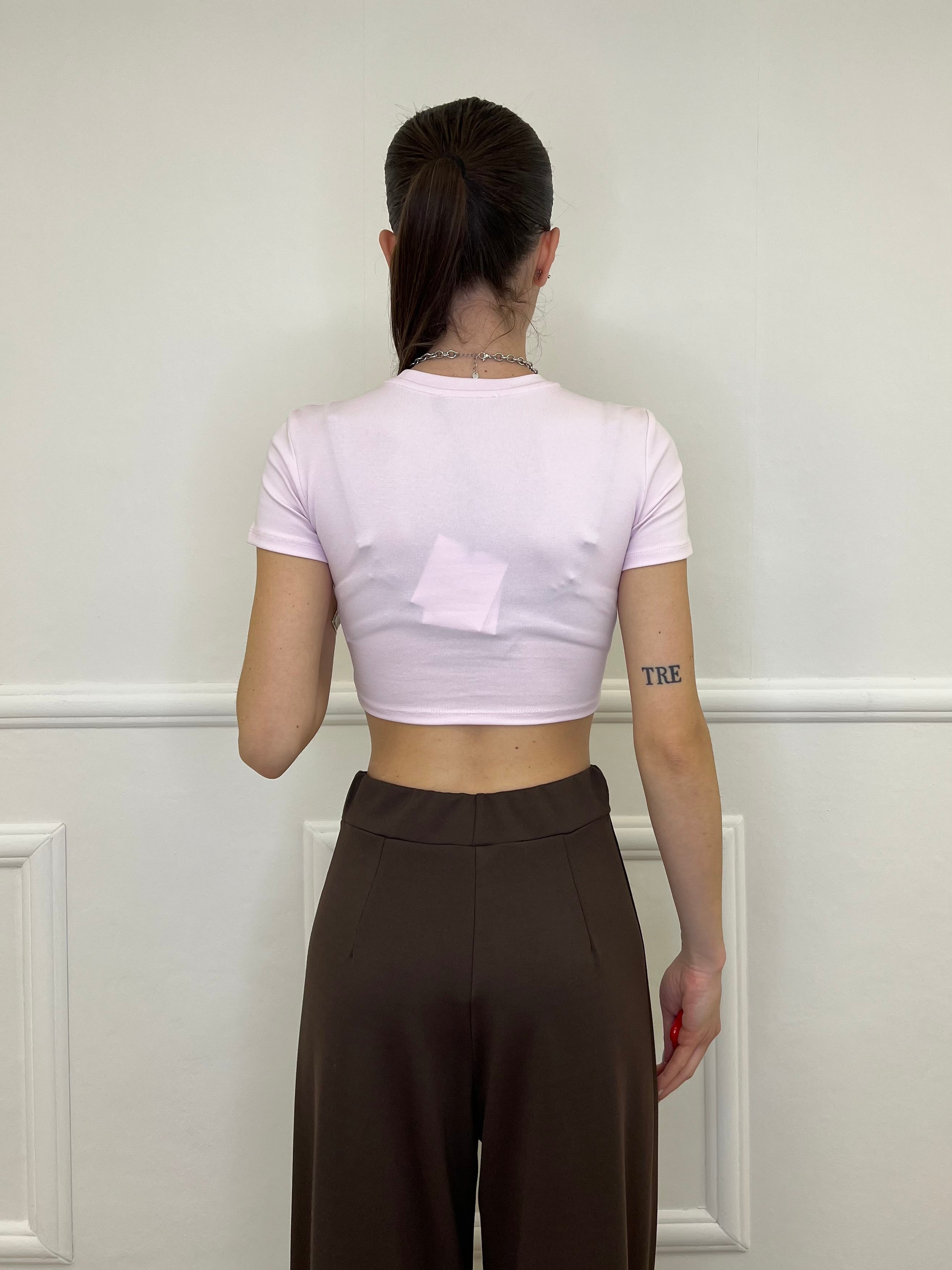 T-shirt Crop Lumina LC240001 Rosa