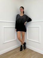 Maxi Maglia Strass 5292 Nero