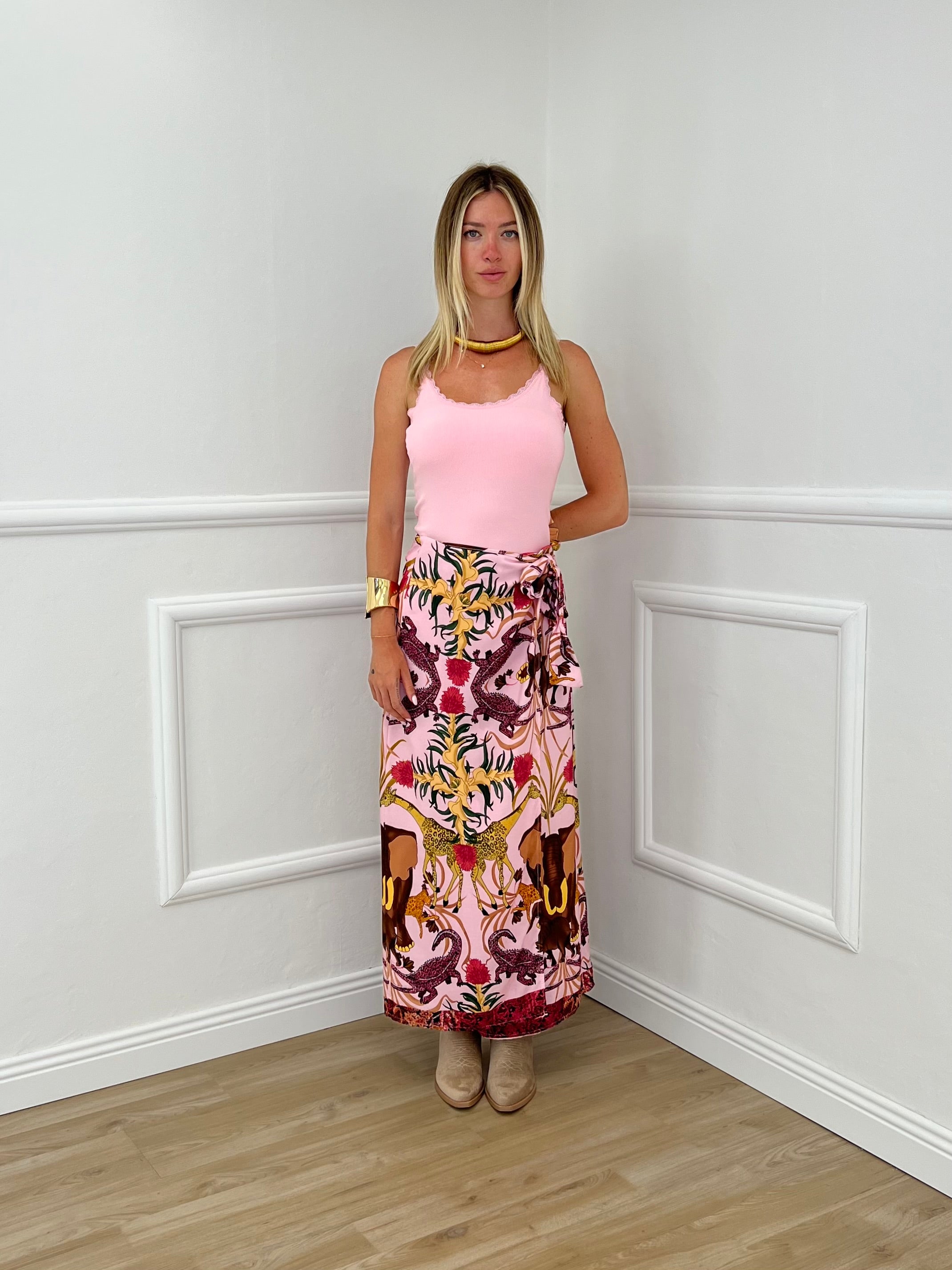 Top Costine Con Pizzo YW008 Rosa