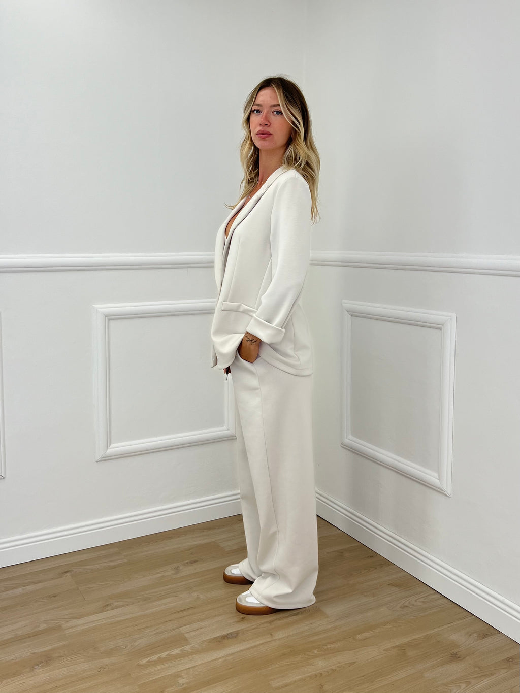 Blazer in Felpa 27435A Panna