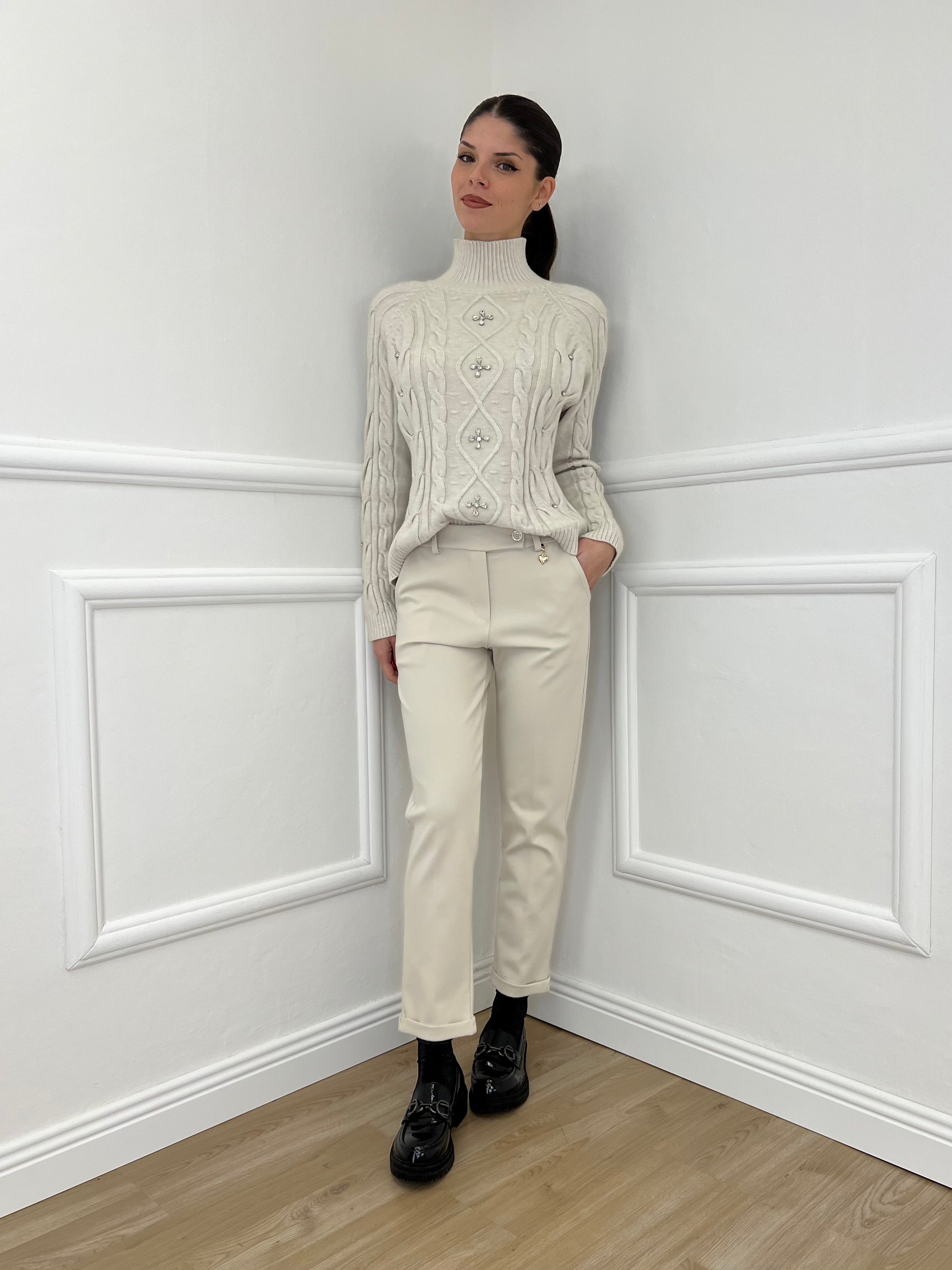 Pantalone Cuore 5582 Panna