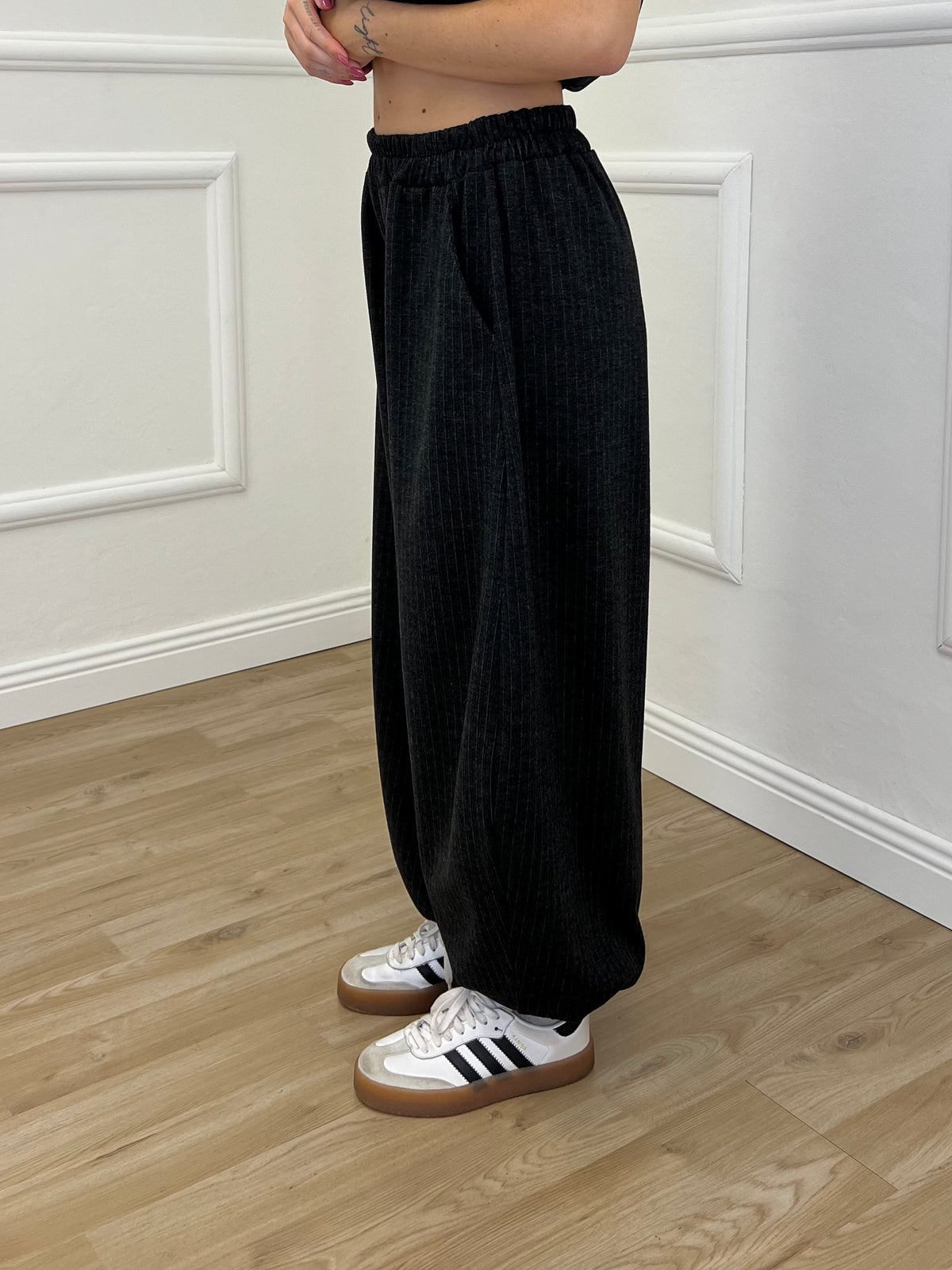 Pantalone Baggy Gessato Smerigliato 51366 Antracite