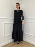 Gonna Popeline con Fiocco 5312 Nero