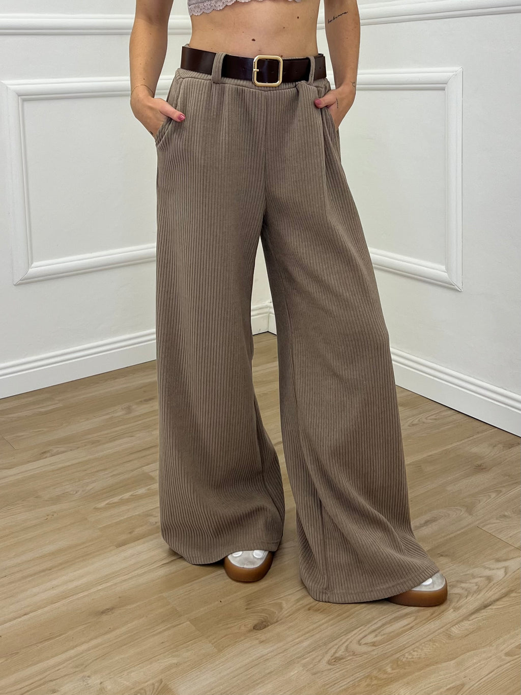 Pantalone Corduroy Cintura 27998 Fango