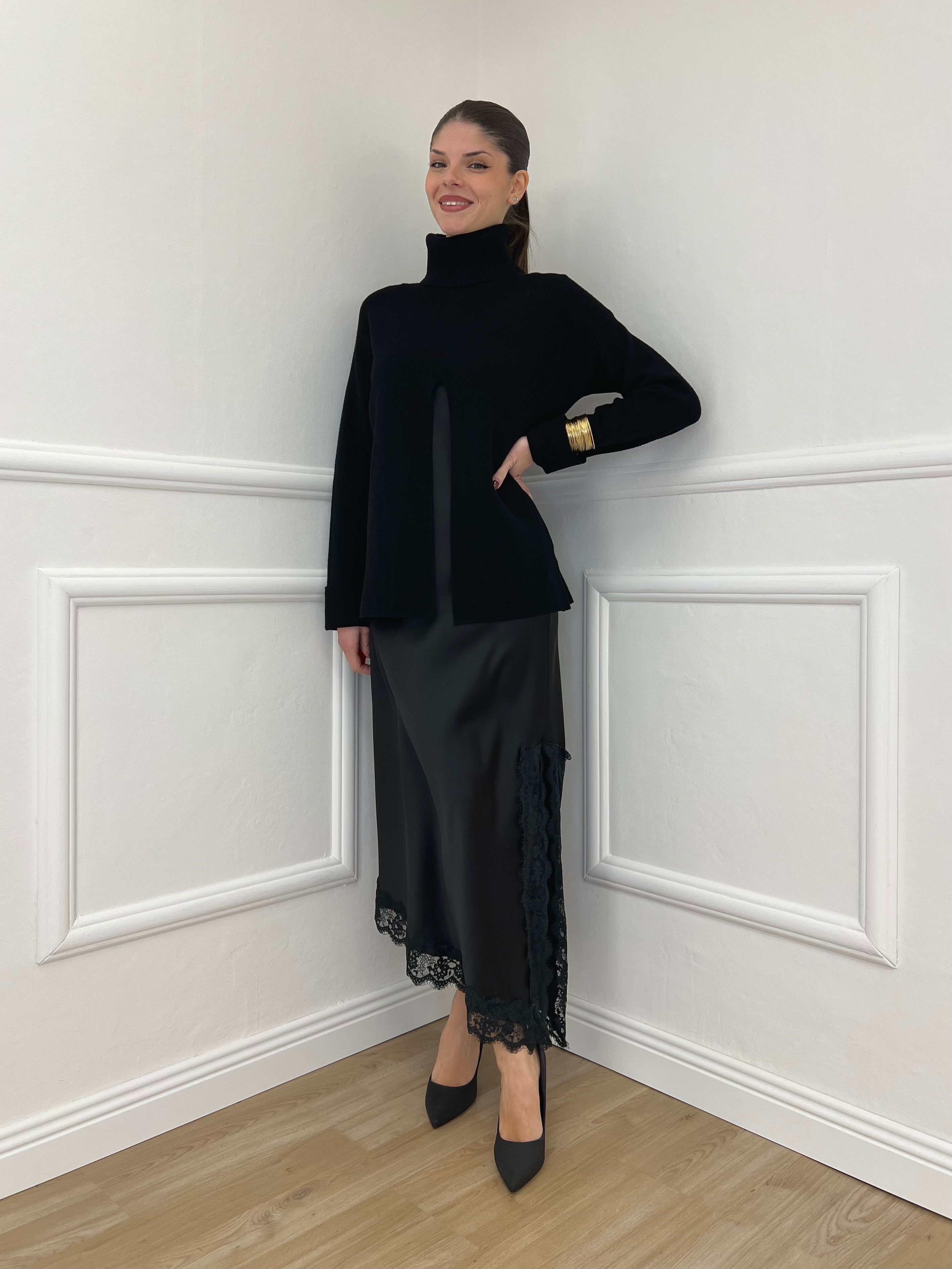 Maglia Spacco 10834 Nero