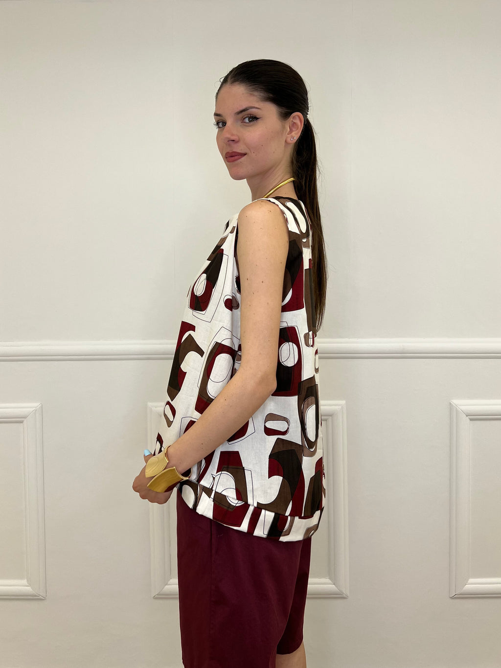 Blusa Smanicata a Trapezio Fantasia 3138