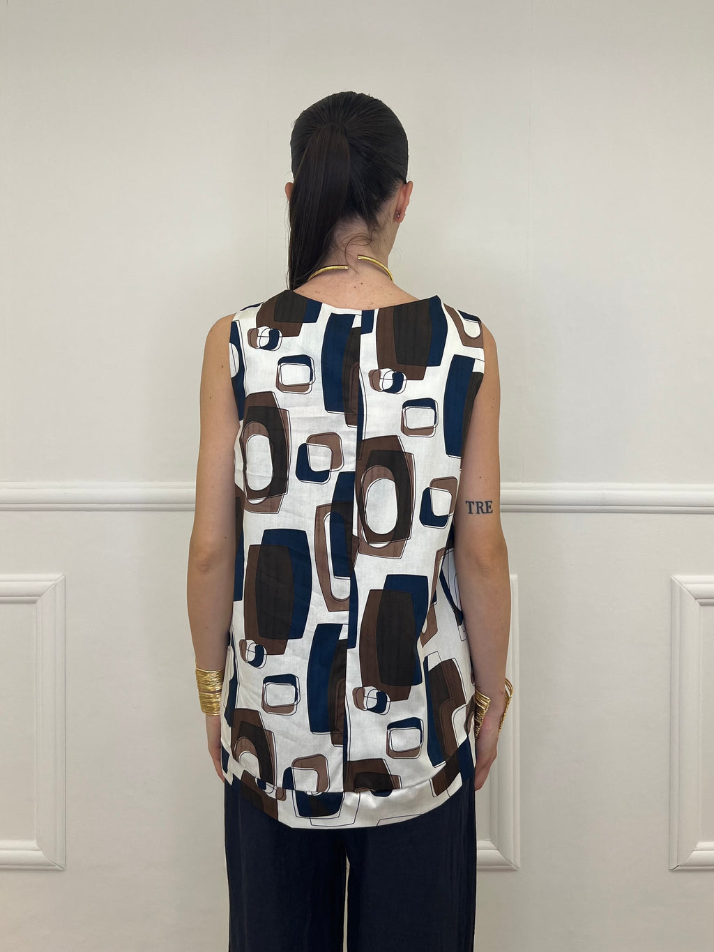 Blusa Smanicata a Trapezio Fantasia 3138