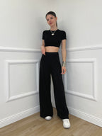 T-shirt Crop Lumina LC240001 Nero