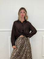 Camicia Over Chiffon 2372 Marrone