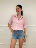Camicia Over In Lino 1789 Rosa