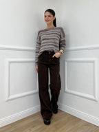 Jeans a Palazzo 2297 Marrone