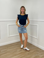 T-shirt Con Rouches 1673 Blu Royal