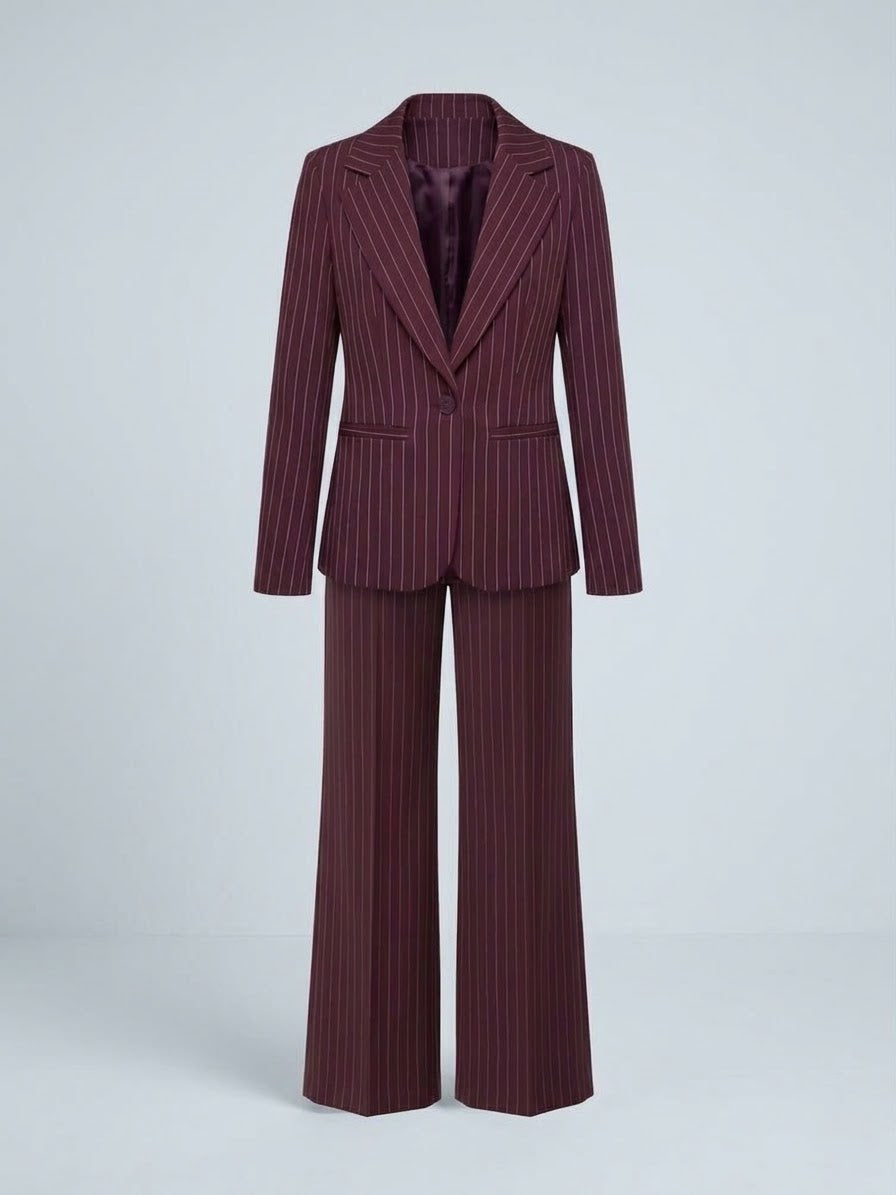 Tailleur Gessato Monopetto 83459 Burgundy