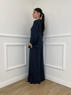 Giacca Gessata In Lino 20110 Blu