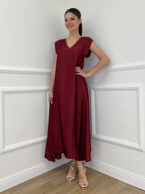 Abito Collo Lurex 9328 Bordeaux