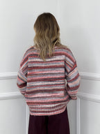 Maglia Righe Multicolor 37066 Burgundy