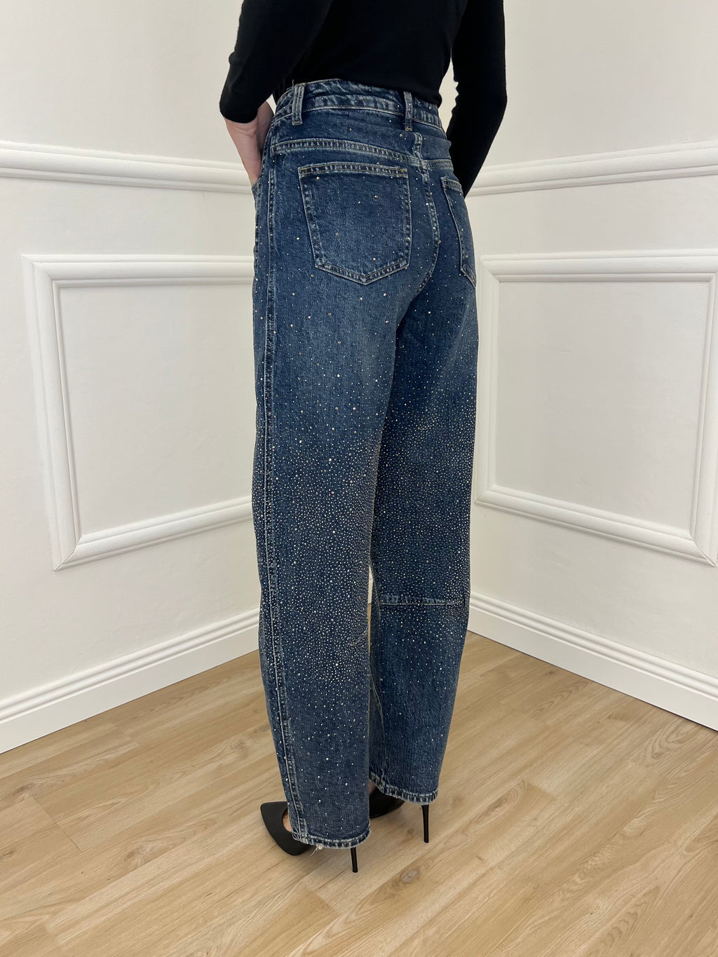 Jeans Ballon Strass 2355 Blu