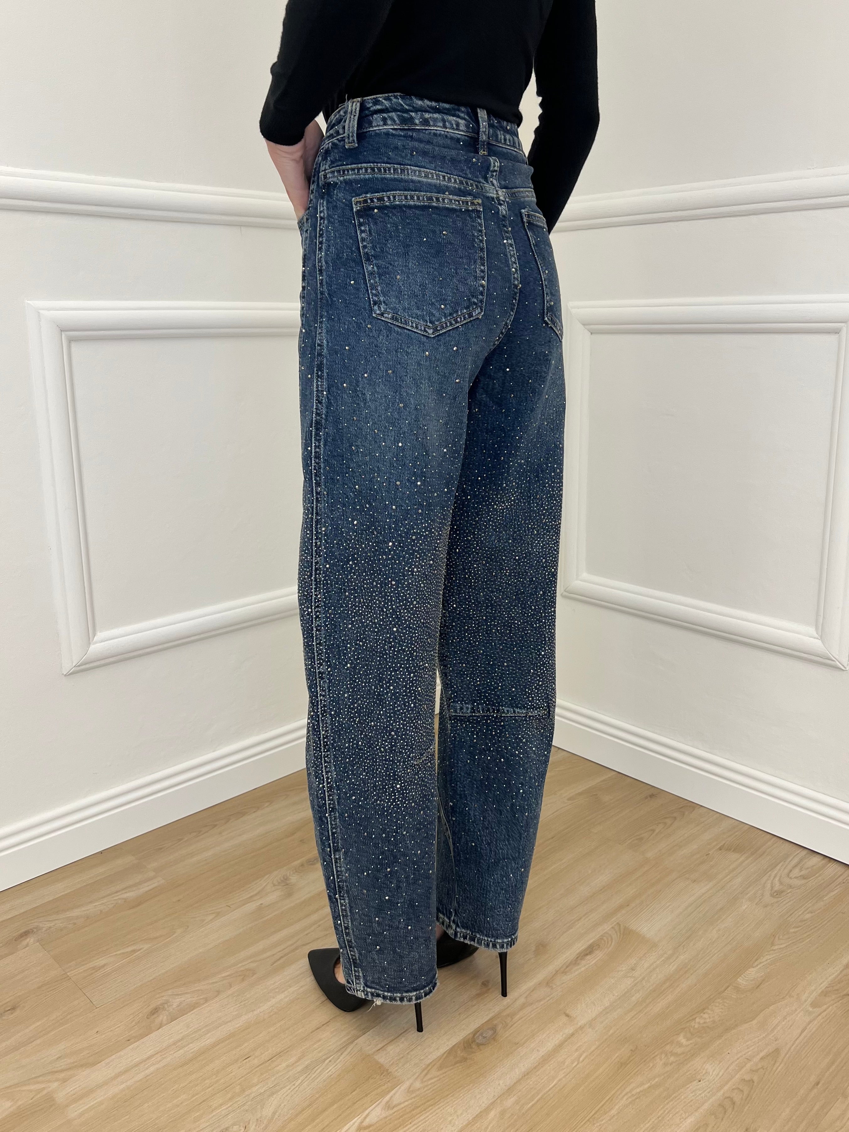 Jeans Ballon Strass 2355 Blu