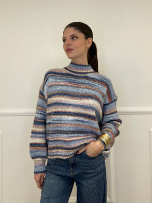 Maglia Over Multicolor 25215 Azzurro