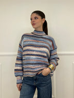 Maglia Over Multicolor 25215 Azzurro