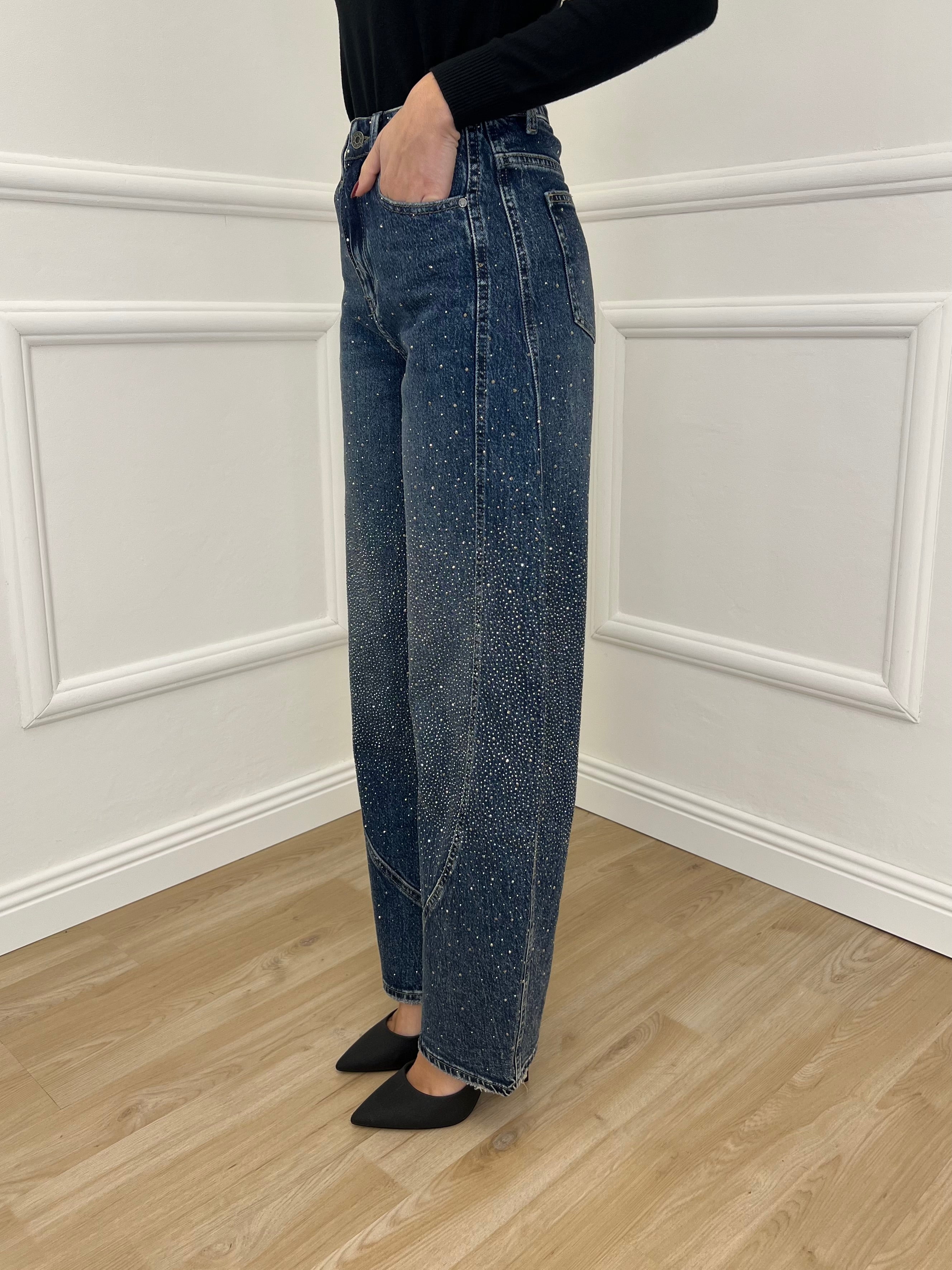 Jeans Ballon Strass 2355 Blu