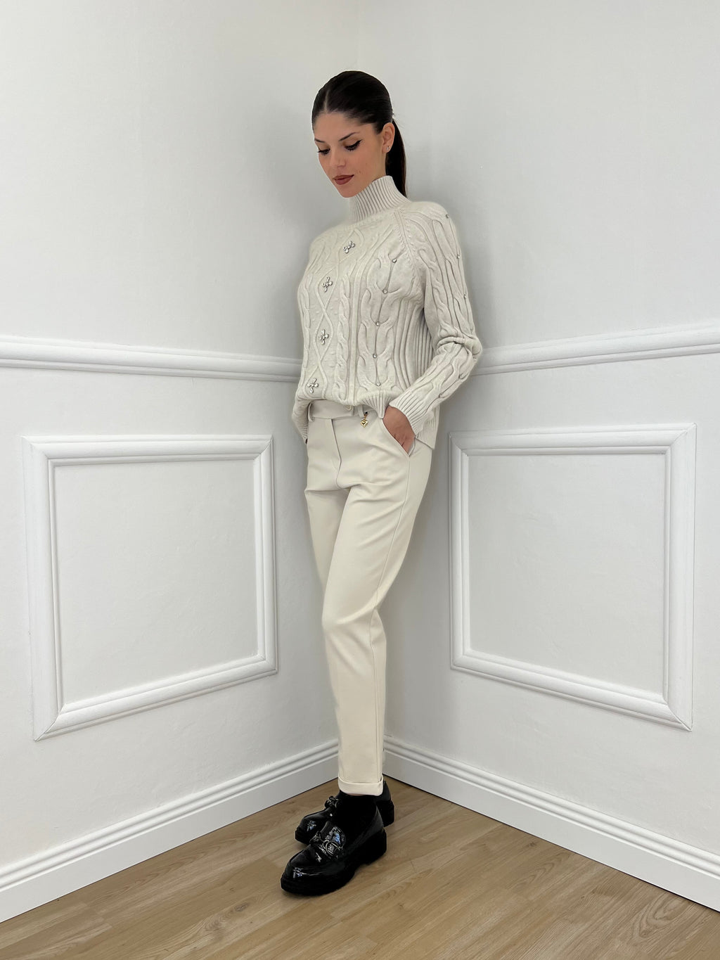 Pantalone Cuore 5582 Panna