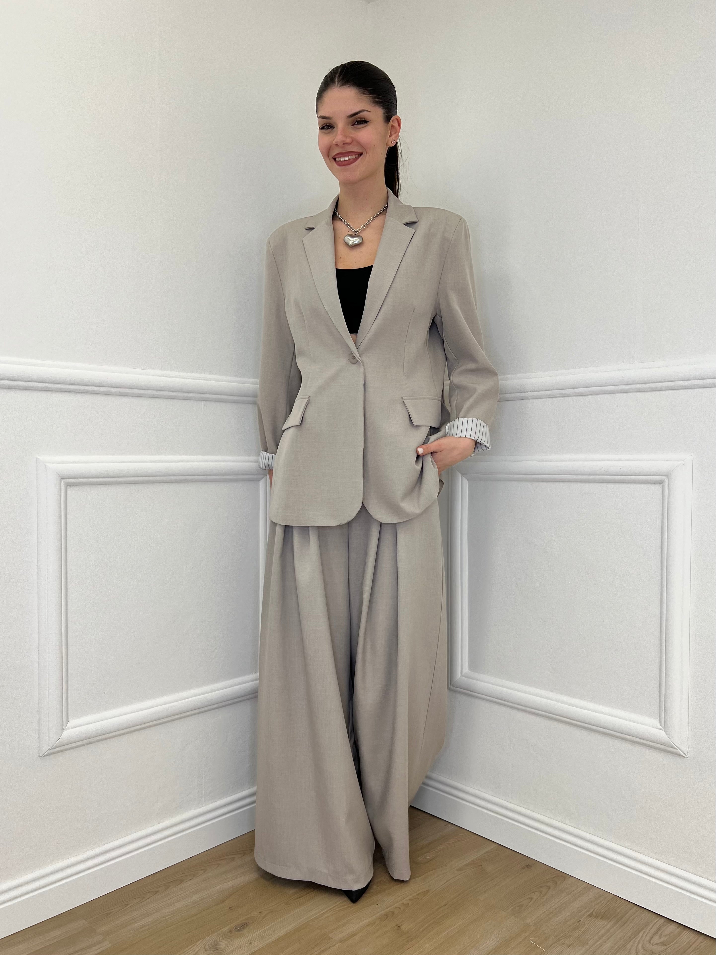 Pantalone a Palazzo 21509 Taupe