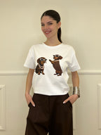 T-shirt Over Bassotti Occhiali e Strass