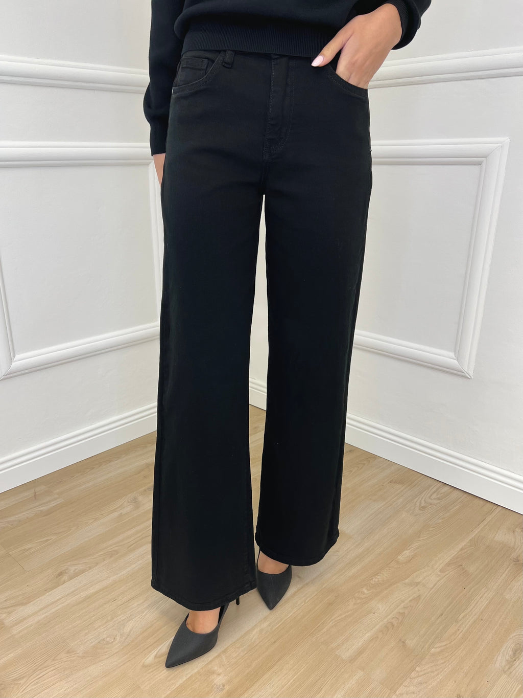 Jeans Palazzo T1001-1 Nero