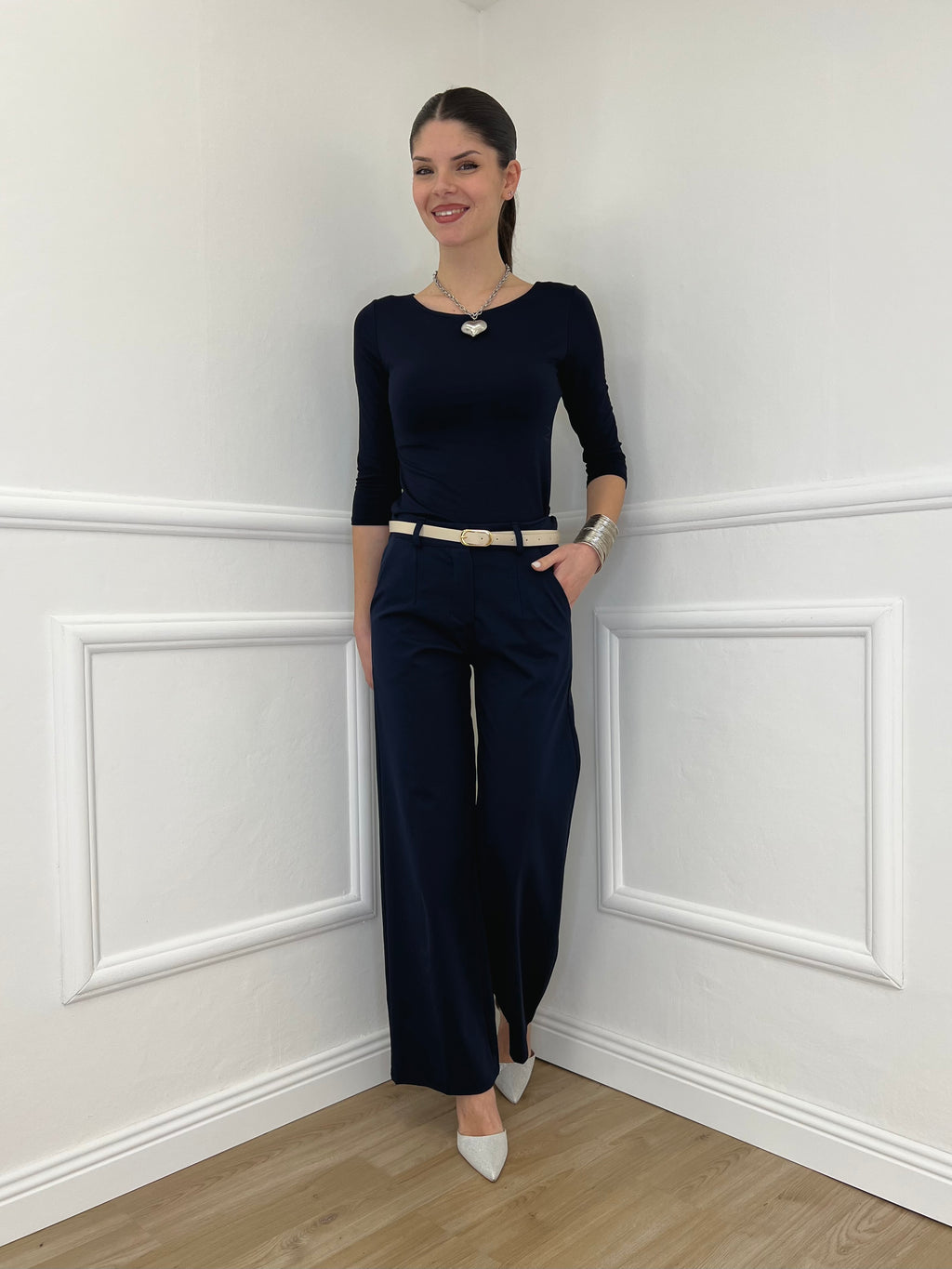 Pantalone Dritto Punto Milano 2403 Blu