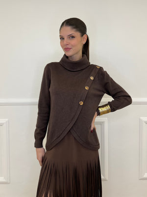 Maglia Sormontata Bottoni 9632 Moro